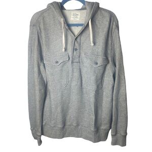 J.Crew gray medium long sleeve hooded button v-neck sweatshirt